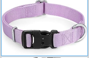 lot 3229 image: Mikivery Nylon Dog Collar with Quick Release Buckle Soft Adjustable Sturdy for Small Medium Large Dogs Violet,M - Retail $0