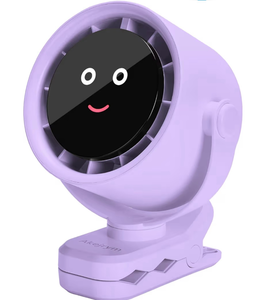 lot 3263 image: Akejrym Clip on Fan for Bed, Portable Fan for Travel, Small Powerful 5 Speed Quiet 360° Rotate, Air Turbo Tech & Digital display, For Home Office Stroller Camping (Purple) - Retail $0