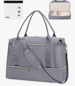 lot 3273 image: WANDF For Spirit Airlines Personal Item Bag 18x14x8 Underseat with Wet Pocket & Shoe Compartment & Tsa Approved Toiletry Bag - Retail $0