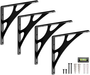 lot 3277 image: L Brackets for Shelves by Balin Designs for 10 inch -12 Echo Style Shelves �� Heavy Duty Decorative Shelf Brackets - Antique Rustic Farmhouse Mantel Shelf Bracket - Included Hardware - Set of 4 - Retail $60