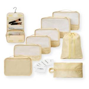 lot 3293 image: Foxy Traveler Packing Cubes Set �� Cute Packing Cubes for Travel, Luggage Organizer Bags for Suitcase, For Kids & Family, Floral, Neutral & Aesthetic Travel Organizer Set-Beige - Retail $21