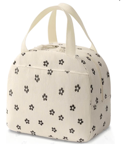 lot 3301 image: Baglemon Lunch Bag for Women Men Cute Corduroy Lunch Tote Bags Reusable Insulated Lunch Box Large Capacity Reusable Insulated Cooler for WorkPicnicTravel - Retail $0