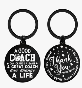 lot 3303 image: ENGZHI Coach Gifts for Men Women - A Great Coach Can Change A life - Thank You Keychain, Metal Engraved - Retail $0