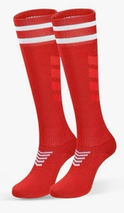 lot 3307 image: Medsuo 2 Pairs Kids Football Socks Aged 7-12 Knee High Breathable Soccer Socks Long Football Sport Socks for Kid Boy Girl - Retail $0