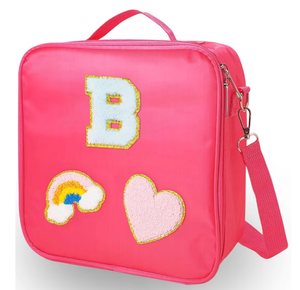 lot 3309 image: Jekiinova Initial Preppy Lunch Bag (Letter L) for Women, Insulated Lunch Bags for Adults, Birthday & Graduation Gifts, Christmas Gifts for Women, Mom, Sister, Friends, Daughter, Granddaughter (L)  - Retail $0