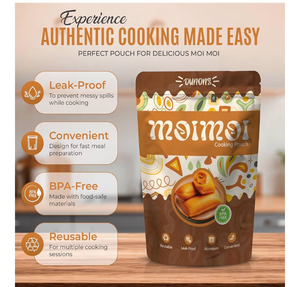 lot 3311 image: Moi Moi Cooking Pouch (Pack of 100)- Non-Toxic BPA-Free, Aluminum Stand Up Pouches - Retail $0
