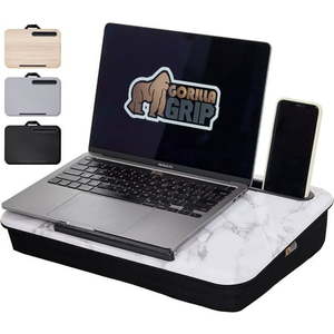 lot 3322 image: GORILLA GRIP Laptop Lap Desk  Portable Workstation Fits Laptops up to 15.6   Marble Pattern - Retail $30