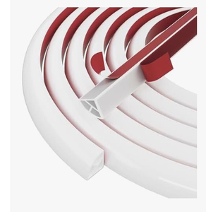 lot 3339 image: TIS Peel and Stick Trim Molding with 3M Tape �� 118 Inch White Flexible PVC Trim, Corner Molding Trim Peel and Stick, Flexible Quarter Round Molding for Floor Trim and Edges - Retail $0