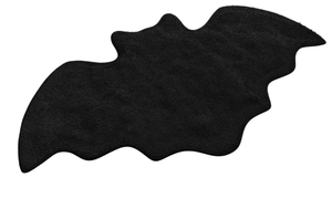 lot 3341 image: Bat Bath Mat - Black Gothic Bathroom Rug, Non-Slip Quick Dry Microfiber, Soft Plush for Halloween Decor & Goth Home, Machine Washable, 36 x 20 - Retail $0