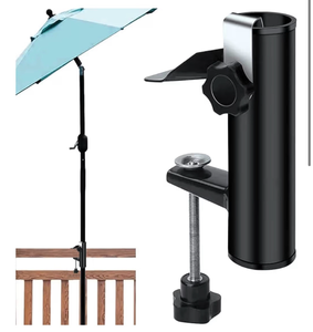 lot 3347 image: weallbuy Outdoor Patio Umbrella Stand - Durable & Portable Metal Holder for Camping, Deck, Balcony & More - Retail $0