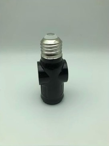 lot 3366 image: Figame 3 Prong Light Bulb Socket Plug Adapter, Polarized Bulb Socket Converter, E26E27 Bulb to 23 Prong Plug Socket Splitter for Porch Porch CCTV Camera Indoor Outdoor 2 Pack (Black, 2) - Retail $0
