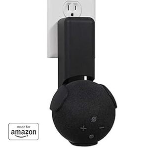 lot 3367 image: Made For Amazon Outlet Hanger, Black, for Echo Dot (4th generation) (B08D7KKT3Q) - Retail $24