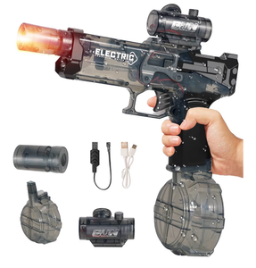 lot 3368 image: Flame Light Fully Automatic Water Gun, 28-32 FT Range Powerful Classic Water Squirt, Electric Water Guns for Adult Kid,High Capacity 500 Water Blaster, Summer Outdoor Swimming Pool Water Toy(Black) - Retail $0