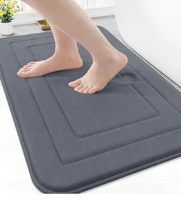 lot 3373 image: Arotive Memory Foam Bathroom Rug Mat 30x20, Ultra Soft and Absorbent Bath Mat, Machine Wash Dry, Comfortable Bath Rug Carpet for Bathroom Floor, Tub and Shower, Dark Grey - Retail $0