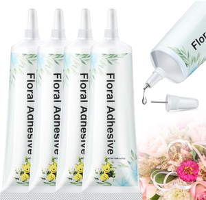 lot 3410 image: MotiMind 4 Pack Floral Glue, Floral Adhesive Glue for Fresh Flowers, Boutonniere Supplies Wristlets Fast Drying Waterproof Glue with Metal Tip Strong Hold Adhesive Ceramic Glass Fabric Wedding Craft - Retail $0