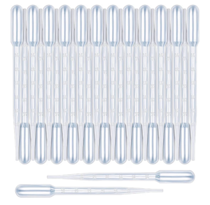 lot 3429 image: Teenitor 3ML Pipettes Plastic Eye Droppers, 25PCS Plastic Transfer Pipettes for Essential Oils, Dropping Pipettes 3Ml Plastic Dropper Transfer of Liquids - Retail $0
