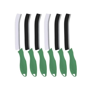 lot 3435 image: TQRR Hard Bristle Crevice Cleaning Brush-Thin Gap Scrub Brush, Small Cleaning Brush, Grout Brush, Kitchen Brush, Cleaning Tools for Toilet, Bathroom, Sink, Home, Household, Window (6, Green) - Retail $0