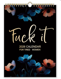 lot 3444 image: Fu-ck It 2026 Calendar for Tired Women, 2026 Fu-ck It Wall Calendar for Tired Women, Humor Hanging Month Calendar,Hanging Calendar for Home Office,Funny Swear Word Monthly Calendar Gag Gift Woman(A) - Retail $0