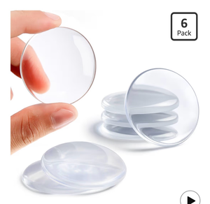lot 3447 image: Door Stoppers for Wall, Etybetopstar 6Pack 2 Rubber Door Knob Wall Protectors, Strong Self-Adhesive Door Bumpers for Wall, Quiet & Shock-Absorbing Door Handle Stopper, Clear - Retail $0