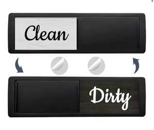 lot 3449 image: Oxepleus Dishwasher Magnet Clean Dirty Sign, Farmhouse Rustic Wood Design Black and White Non-ScratchEasy to Read & SlideStrong Magnetism Kitchen Storage and Decoration Accessories (B-Black) - Retail $0