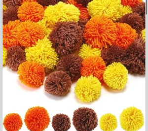 lot 3454 image: Hahafelt 45 Pcs Christmas Large Fall Yarn Pom Poms for Crafts Bulk Pompoms Fuzzy Colorful Balls for DIY Hats Craft Cat Xmas Party Hanging Decorations (2.5 ,3.5 ,Bright) - Retail $0