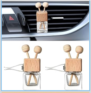 lot 3455 image: KVAEY 2PCS Car Diffuser Air Freshener Bottle, Refillable Empty Glass Perfume Bottles with Vent Clip, Universal Essential Oil Diffuser for Most Vehicles, Interior Car Accessories (2PCS) - Retail $0