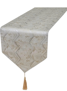 lot 3460 image: HoliSelear Multi-Size Stripe Wavy Fall Beige Table Runner 48 Inches Long, 13 x 48, for Coffee Farmhouse Desk Tall Kitchen TeaCoffee Table Dining Room Decoration Party Dresser Thanksgiving Christmas - Retail $0