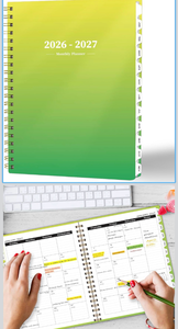lot 3472 image: 2026 Planner-2 Year Monthly Planner 2026-2027, JAN.2026 - DEC.2027, 8.5 x 11 Large Daily Planner with Spiral Bound, 24 Months Calendar Planner for School Office Work - Retail $0