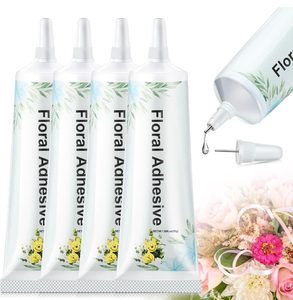 lot 3475 image: MotiMind 4 Pack Floral Glue, Floral Adhesive Glue for Fresh Flowers, Boutonniere Supplies Wristlets Fast Drying Waterproof Glue with Metal Tip Strong Hold Adhesive Ceramic Glass Fabric Wedding Craft - Retail $0