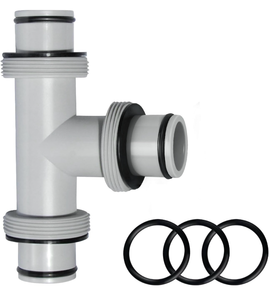lot 3483 image: Pool Hose Connector, 1.5 to 1.5 T Joint Pool Hose Adapter, Pool Hose T Connector Coupling for Filter Pumps & Pool Hoses, Leak-Proof, Durable Pool Maintenance Accessory - Retail $0
