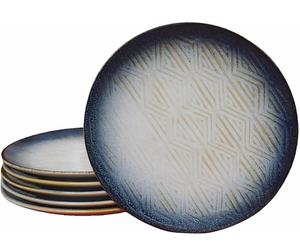 lot 3497 image: 10.5 Stoneware Coupe Dinner Plates with Reactive Glaze Finish, Dishwasher Microwave Oven Safe, Ceramic and Round, Perfect for Salad, Dessert, Steak, Pasta (set of 6) (10.5 reactive glaze plates) - Retail $0