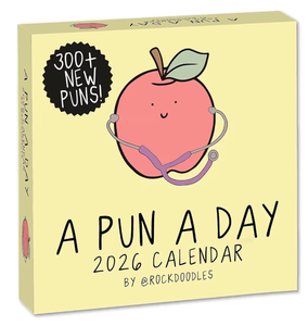 lot 3509 image: Rockdoodles 2026 Punny Day-to-Day Calendar  Funny Daily Desktop Calendar Christmas Stocking Stuffer Gift for Home or Office, Daily Tear Off Pages With New Puns  A Pun A Day by Rockdoodles - Retail $0