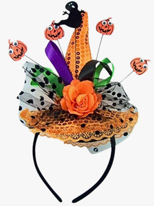 lot 3511 image: Halloween Witch Hat Headband Dress Up Accessory for Kids and Adults - Retail $0