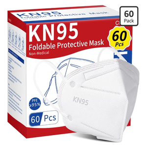 lot 3532 image: ChiSip KN95 Face Mask 60Pcs, 5 Layer Design Cup Dust Safety Masks, Breathable Protection Masks Against PM2.5 for Adult, Men, Women, Indoor, Outdoor Use, White - Retail $0