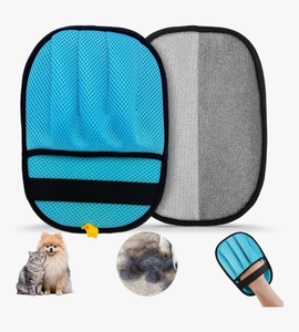 lot 3536 image: Pet Hair Removal Glove for Dogs & Cats, Upgraded 5-Finger Electrostatic Magic Brush & Reusable Pet Hair Remover for Clothing,Couch, Carpet, Car Seat, Car Bed,1PCS - Retail $0