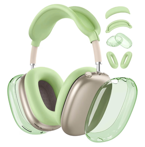 lot 3541 image: for AirPods Max 21 Case Cover, Ear Pad Case CoverEar Cups CoverHeadband Cover for Apple AirPods Max 2 & 1 Headphones (202620242020), Clear TPU Transparent and Silicone Accessories case, Green - Retail $0