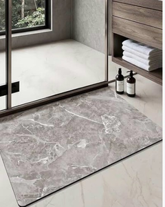 lot 3550 image: Color&Geometry Quick Dry Absorbent Bath Mat- 16x24 Non Slip Blue Bathroom Rug- Thin Non Shedding Easy Clean Bath Rugs, Marble Bath Mats for Bathroom Floor Shower Bathtub Sink Vanity (color may vary) - Retail $0