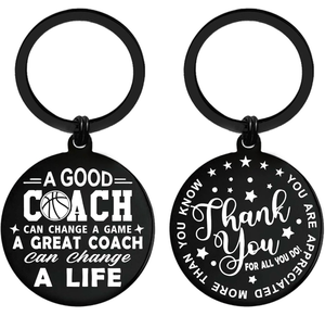 lot 3569 image: ENGZHI Coach Gifts for Men Women - A Great Coach Can Change A life - Thank You Keychain, Metal Engraved - Retail $0