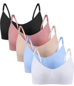 lot 3594 image: Girls Comfortable Camisole Bra with Adjustable Thin Straps - 5 Packs - Retail $0