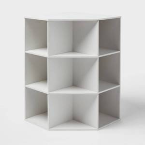 lot 3611 image: 11 9 Cube Corner Book Shelf White - Brightroom - Retail $65