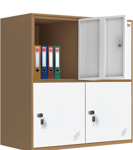 lot 3612 image: MECOLOR Metal Office School and Home Locker Cabinet for Student Employee Staff or Workers Small Size Stackable with 4 Doors White Color (4D-WH) - Retail $0