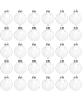 lot 3635 image: 30 PCS 3.15 Inch Clear Plastic Christmas Ornaments Balls for Crafts Fillable, Fillable Christmas Ornaments Balls, Halloween, Birthday, Wedding, Craft Decor - Retail $0