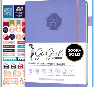 lot 3645 image: GoGirl Planner and Organizer for Women �� Compact Size Weekly Planner, Goals Journal & Agenda to Improve Time Management, Productivity & Live Happier. Undated �� Start Anytime, Lasts 1 Year �� Lavender - Retail $0