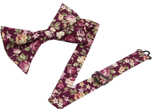 lot 3646 image: Mens Floral Bowties - Cotton Printed Bowtie for Men Wedding Groomsmen - Retail $0
