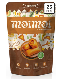 lot 3695 image: Dunons Moi Moi Cooking Pouch (Pack of 100) - Non-Toxic BPA-Free, Aluminum Stand Up Pouches 100pk - Retail $0