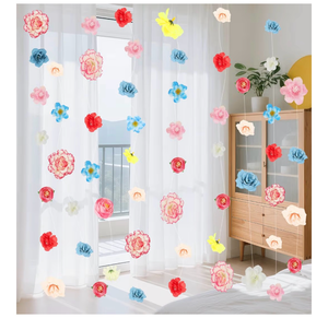 lot 3699 image: ATTGREAT Artificial Flowers Garlands Hanging Flowers Decorations Faux Silk Flora Fake Vines with Hooks for Backdrop Curtain Wall Ceiling Wedding Arch Party Decorations, 6PCS 6ft - Retail $0