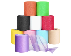 lot 3700 image: Prewrap Athletic Tape,2.75 Inches X 12 Yards 10 Roll Pre wrap Headbands for Hair Soccer,Foam Underwrap Sports Wrap for Ankles Wrists Hands Knees Elbows - Retail $0