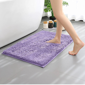 lot 3704 image: Bathroom Rugs Mat 32x20 Non Slip Chenille Bath Mats Bath Rugs for Bathroom Shower Purple - Retail $0