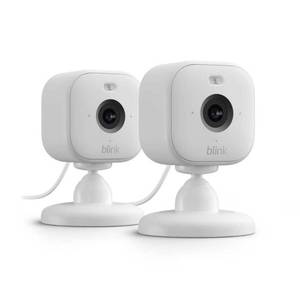 lot 3707 image: Blink Mini 2 1080p Security Camera - 2pk - White - Retail $70