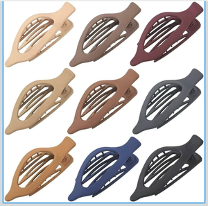 lot 3709 image: 9 Pack Flat Hair Clips for Women, Matte Claw Clips for Thick & Thin Hair (Multicolor) - Retail $0